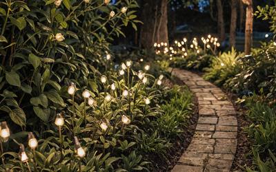 Outdoor landscape lighting project examples