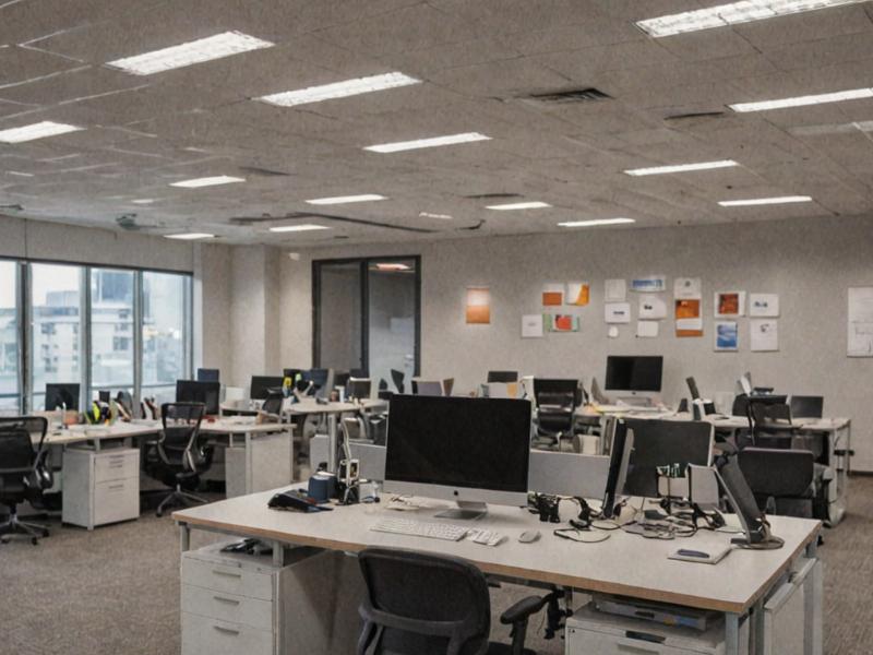 Modern tech startup office lighting design productivity