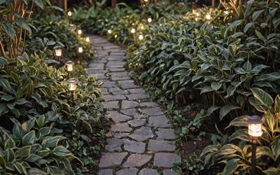 Beautiful outdoor landscape lighting